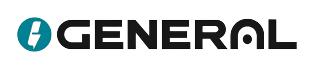 General logo: teal circle with an information icon followed by the word GENERAL in bold black letters, for a brand mark