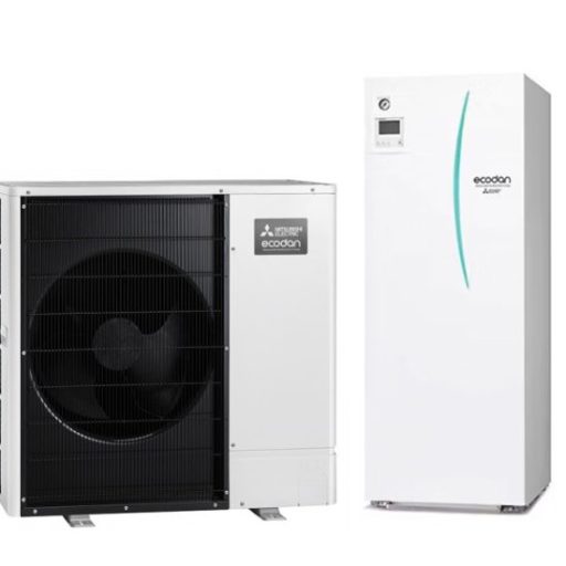 Ecodan air source heating with packaged cylinder